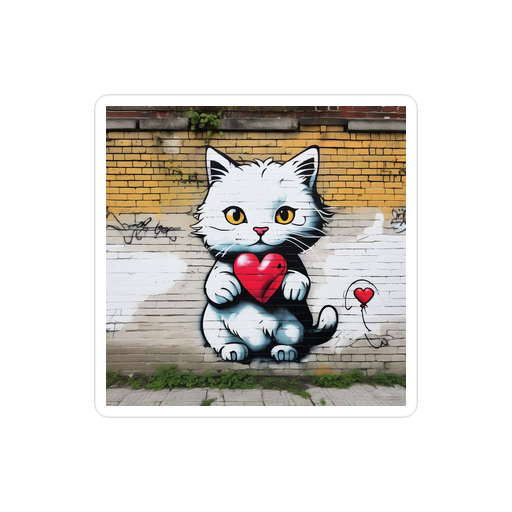 PugMug Custom White Companion Cat Sticker