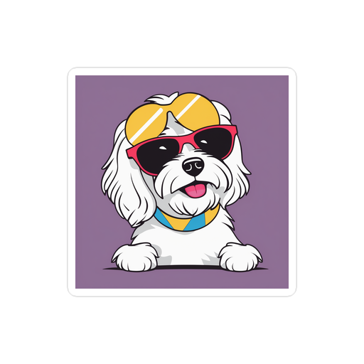 PugMug Custom White Havanese Dog Sticker