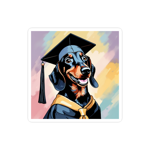 PugMug Custom Black Dachshund Sticker