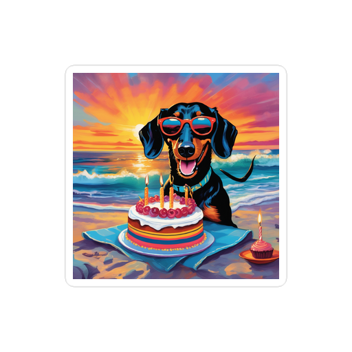 PugMug Custom Black Dachshund Sticker