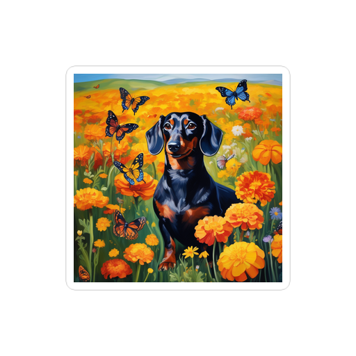 PugMug Custom Black Dachshund Sticker