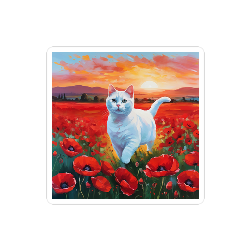 PugMug Custom White Companion Cat Sticker