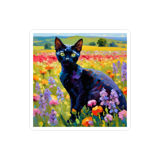 PugMug Custom Black Devon Rex Cat Sticker