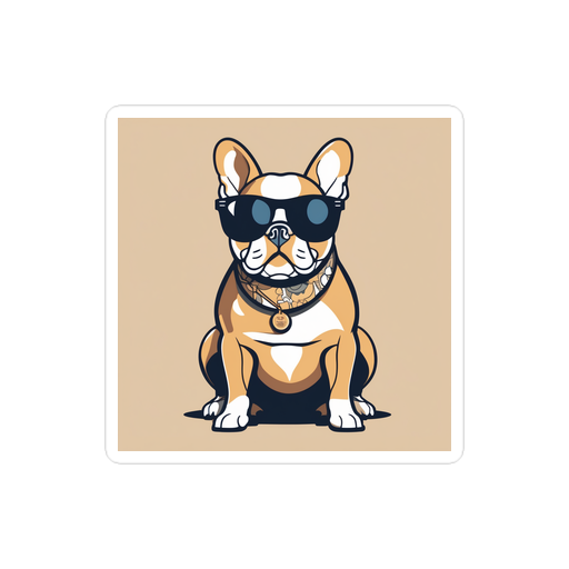 PugMug Custom Tan French Bulldog Sticker
