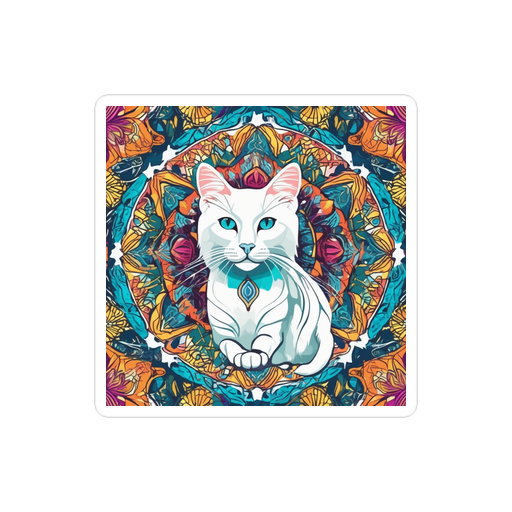 PugMug Custom White Companion Cat Sticker