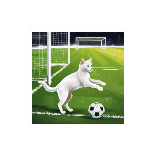 PugMug Custom White Companion Cat Sticker