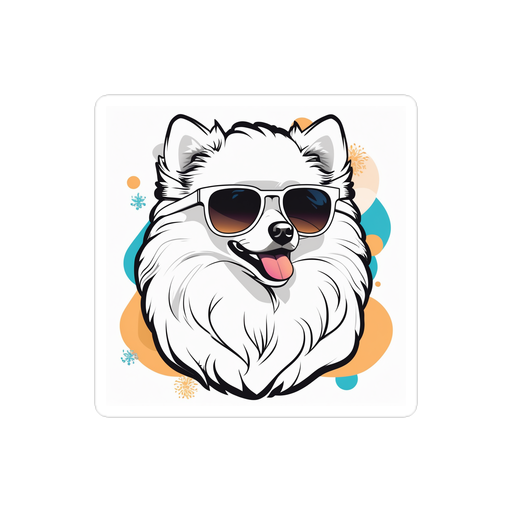 PugMug Custom White Pomeranian Sticker