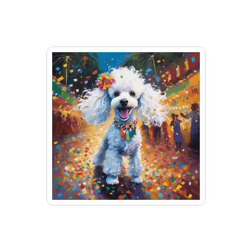 PugMug Custom White Poodle Sticker