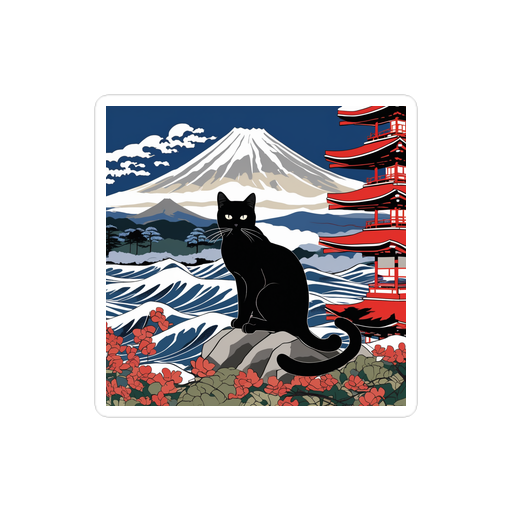 PugMug Custom Black American Shorthair Cat Sticker