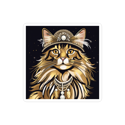 PugMug Custom Tabby Maine Coon Cat Sticker