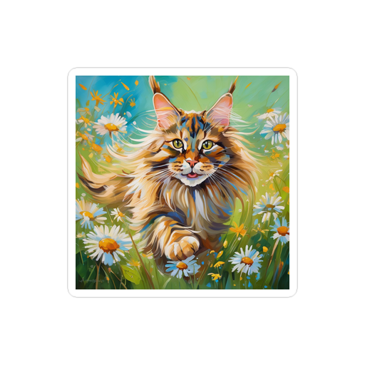 PugMug Custom Tabby Maine Coon Cat Sticker