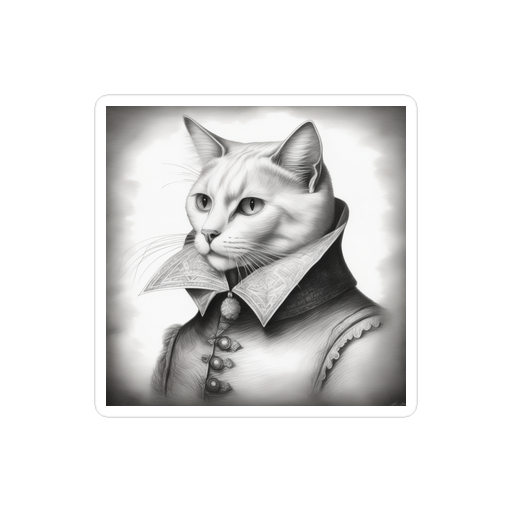 PugMug Custom White Companion Cat Sticker