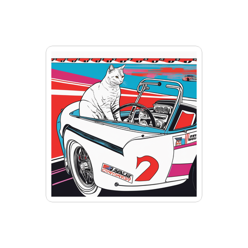 PugMug Custom White Companion Cat Sticker