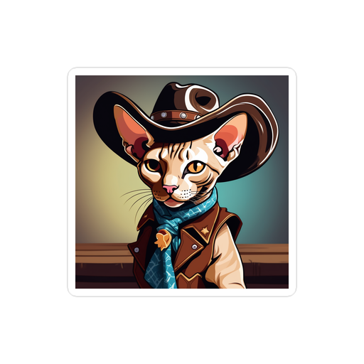 PugMug Custom Tabby Sphynx Cat Sticker