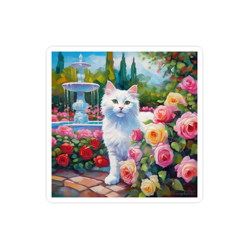 PugMug Custom White Companion Cat Sticker