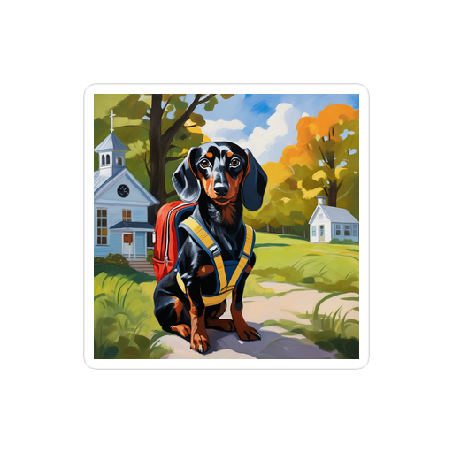 PugMug Custom Black Dachshund Sticker