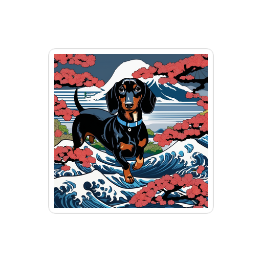 PugMug Custom Black Dachshund Sticker