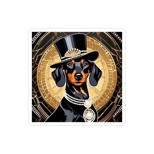 PugMug Custom Black Dachshund Sticker