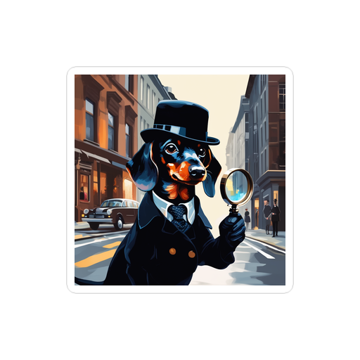 PugMug Custom Black Dachshund Sticker