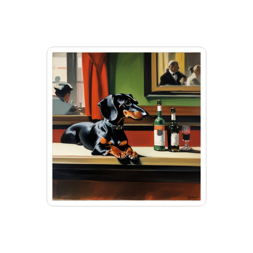 PugMug Custom Black Dachshund Sticker