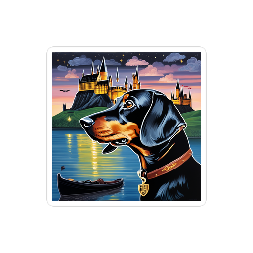 PugMug Custom Black Dachshund Sticker