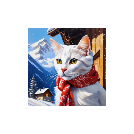 PugMug Custom White Companion Cat Sticker