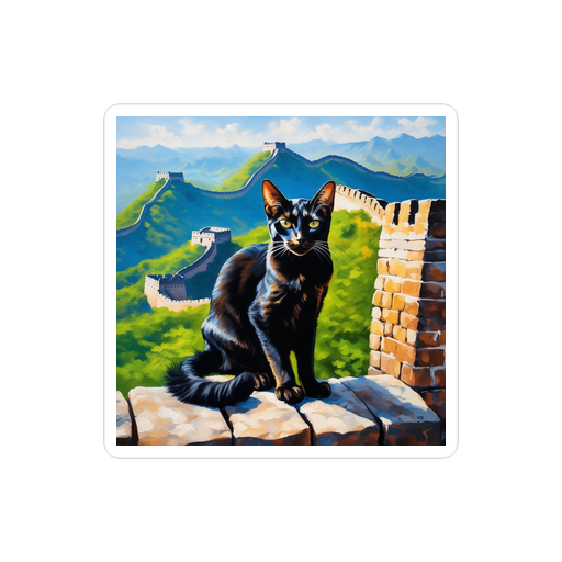 PugMug Custom Black Abyssinian Cat Sticker