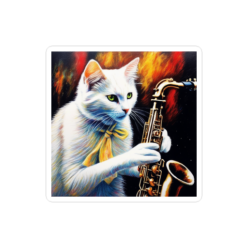 PugMug Custom White Companion Cat Sticker