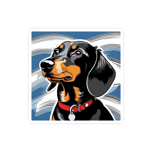 PugMug Custom Black Dachshund Sticker