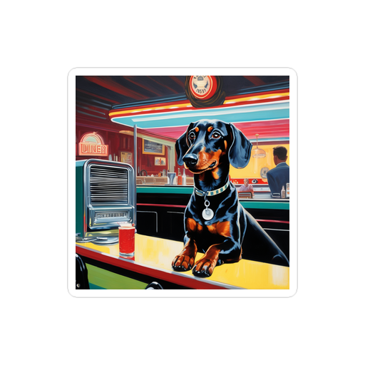 PugMug Custom Black Dachshund Sticker