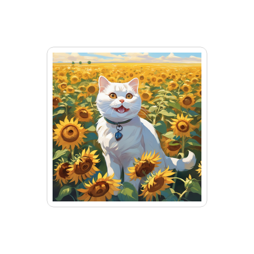 PugMug Custom White Scottish Fold Cat Sticker
