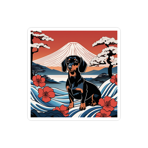 PugMug Custom Black Dachshund Sticker