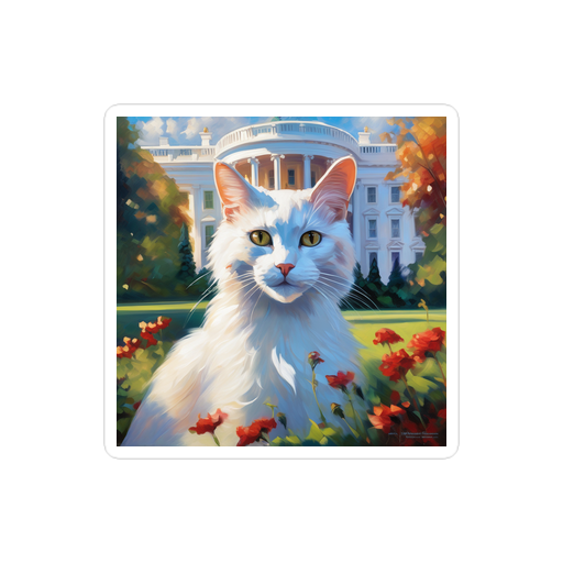 PugMug Custom White Companion Cat Sticker