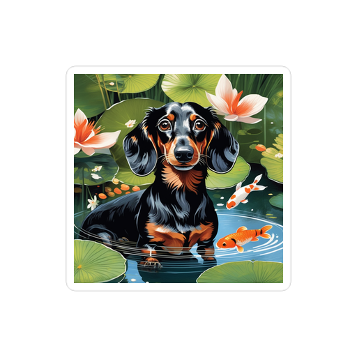 PugMug Custom Black Dachshund Sticker