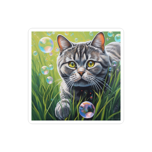 PugMug Custom Tabby British Shorthair Cat Sticker