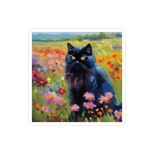 PugMug Custom Black Persian Cat Sticker