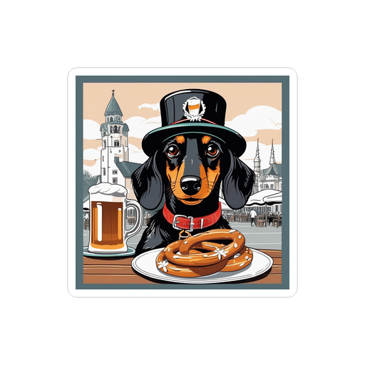 PugMug Custom Black Dachshund Sticker