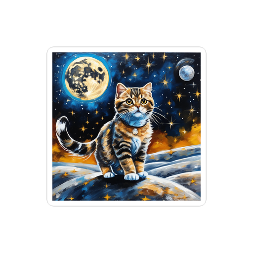 PugMug Custom Tabby Scottish Fold Cat Sticker