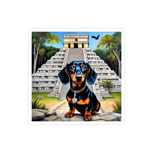 PugMug Custom Black Dachshund Sticker