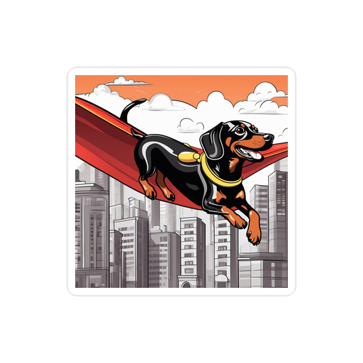 PugMug Custom Black Dachshund Sticker