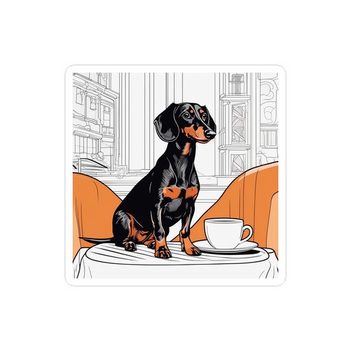 PugMug Custom Black Dachshund Sticker