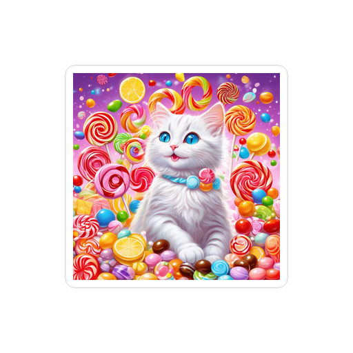 PugMug Custom White Companion Cat Sticker