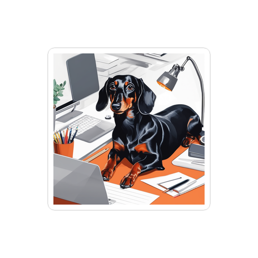 PugMug Custom Black Dachshund Sticker