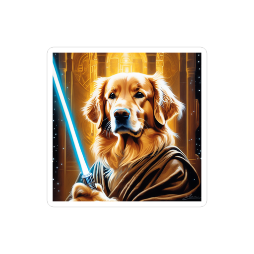 PugMug Custom Golden Retriever Sticker