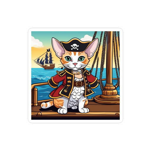 PugMug Custom Tabby Devon Rex Cat Sticker