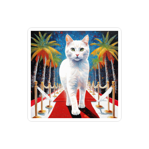 PugMug Custom White Companion Cat Sticker