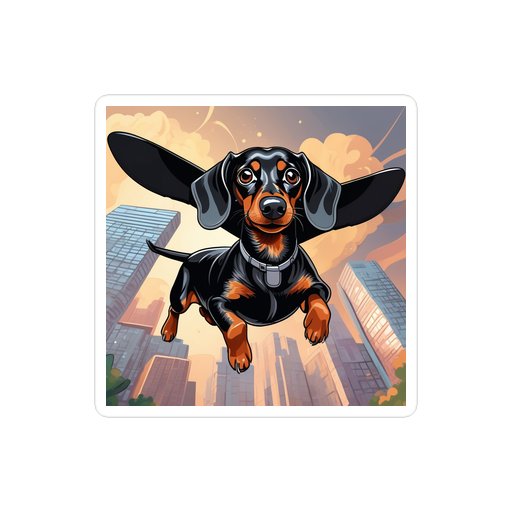 PugMug Custom Black Dachshund Sticker