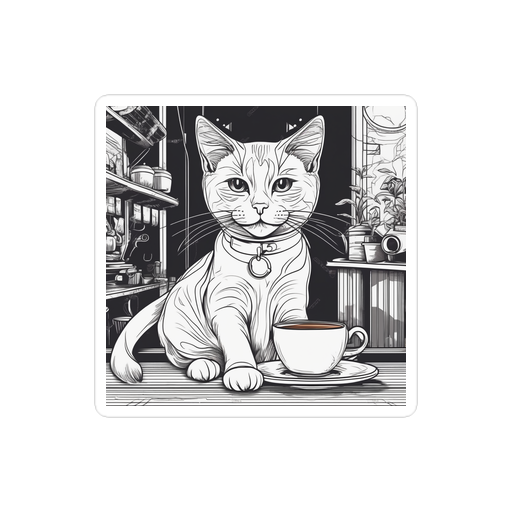 PugMug Custom White Companion Cat Sticker