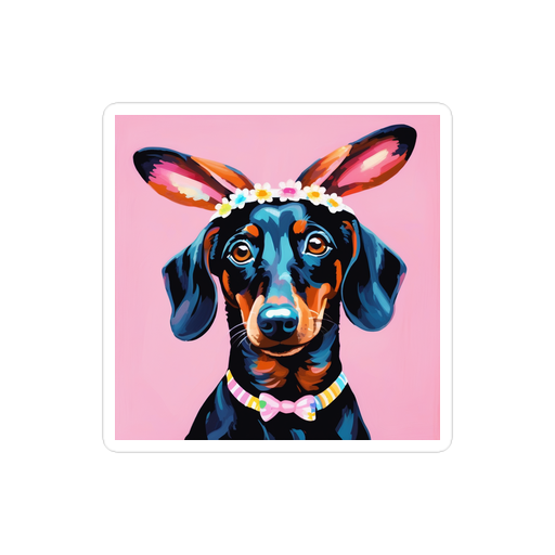 PugMug Custom Black Dachshund Sticker