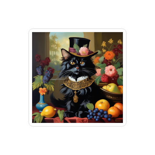 PugMug Custom Black Maine Coon Cat Sticker